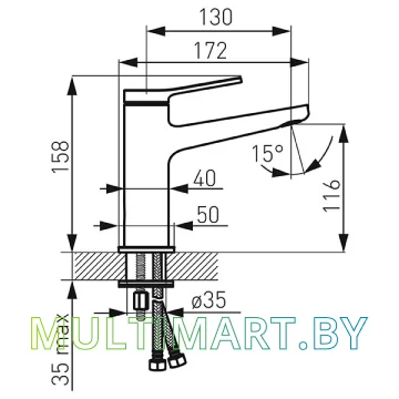 Смеситель Ferro Stratos BSC2BL (черный) картинка 2